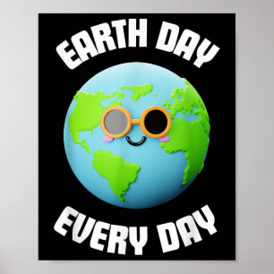Poster Joyeux Design Vert Jour des terres Pour Enfants &a
