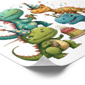 Poster Joyeux dinosaures d'anniversaire (Coin)