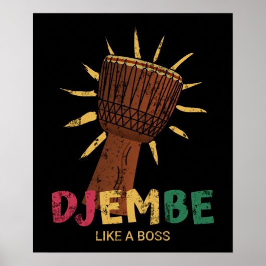 Poster Joyeux Djembe comme un patron African Drum (Devant)