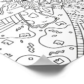 Poster Joyeux Doodles : Page de coloriage d'anniversaire (Coin)
