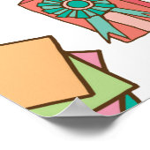 Poster Joyeux éléments de bureau d'anniversaire dans croq (Coin)