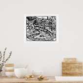 Poster Joyeux éleveurs qui s'occupent des abeilles, illus (Cuisine)