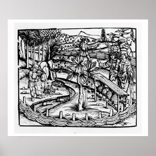 Poster Joyeux éleveurs qui s'occupent des abeilles, illus (Devant)