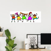 Poster Joyeux enfants (Bureau à domicile)