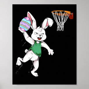 Poster Joyeux enfants de Pâques garçons Bunny Dunk Bysket