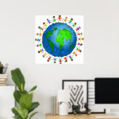 Poster Joyeux enfants du monde (Bureau à domicile)