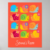 Poster Joyeux escargots mignons (Devant)