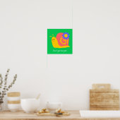 Poster Joyeux escargots mignons escargots propre rythme (Cuisine)