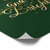 Poster Joyeux et brillant Luxe, Vert foncé & Or Design (Coin)
