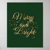 Poster Joyeux et brillant Luxe, Vert foncé & Or Design (Devant)