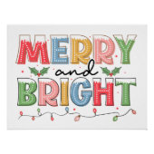 Poster Joyeux et brillant Noël Typographie du Festival (Devant)