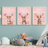 Poster Joyeux et brillant Rinder mignon et lumières de No