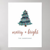 Poster Joyeux et lumineux | Boho Christmas Tree and Scrip (Devant)