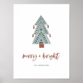 Poster Joyeux et lumineux | Boho Christmas Tree and Scrip (Devant)