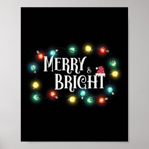 Poster Joyeux Et Lumineux Noël En Disant Citation De Noël