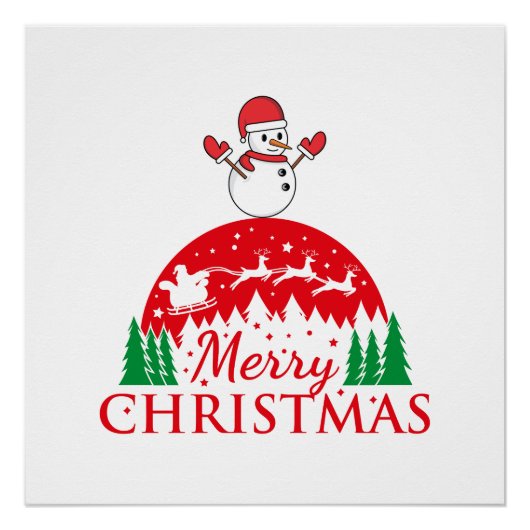 Poster Joyeux et Noël brillant personnalisés (Devant)