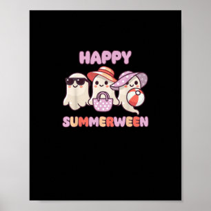 Poster Joyeux été d'été d'Halloween fantôme