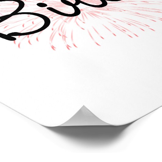 Poster Joyeux Firworks d'anniversaire (Coin)