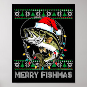 Poster Joyeux Fishmas Drôle B Pêche Noël Pour Femmes 