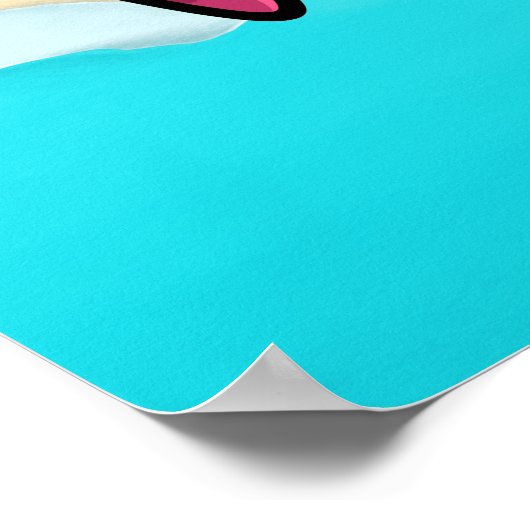 Poster Joyeux Flamant rose (Coin)