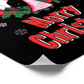 Poster Joyeux Flamant rose de Noël Lunettes de soleil San (Coin)