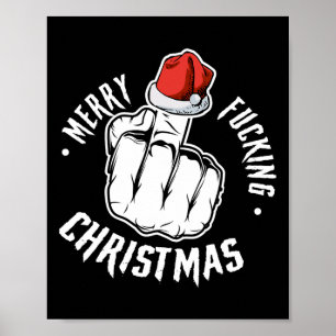 Poster Joyeux Forêt Noël Hommes inappropriés Amusants adu