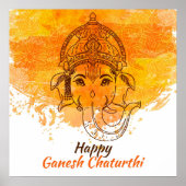 Poster Joyeux Ganesh Chaturthi (Devant)