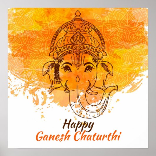 Poster Joyeux Ganesh Chaturthi (Devant)