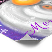 Poster Joyeux Gnome En Casquette Violet Chante Une Chanso (Coin)