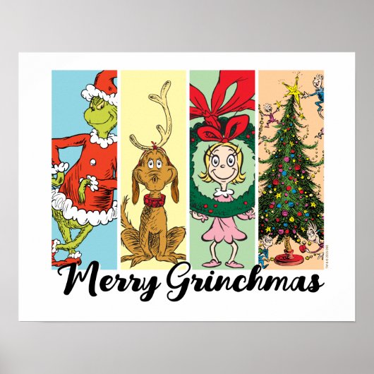 Poster Joyeux Grinchmas Collage de Fêtes (Devant)