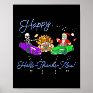 Poster Joyeux Hallothanksmas Crashant Noël Fun Holiday