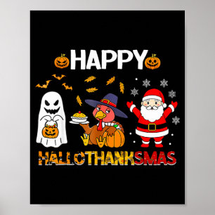 Poster Joyeux Hallothanksmas Funny Halloween Thanksgiving
