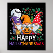 Poster Joyeux Hallothanksmas Gnomes Halloween Thanksgivin (Devant)