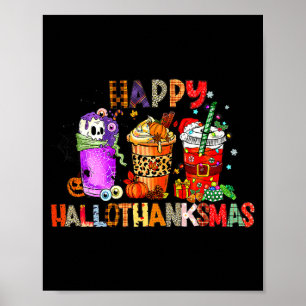 Poster Joyeux Hallothanksmas Halloween Café Latte Merci