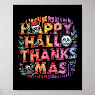 Poster Joyeux Hallothanksmas Halloween Thanksgiving Chris