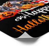 Poster Joyeux Hallothanksmas Rottweiler Chien Halloween C (Coin)