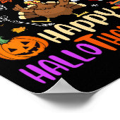Poster Joyeux Hallothanksmas Squelette Citrouille Turquie (Coin)