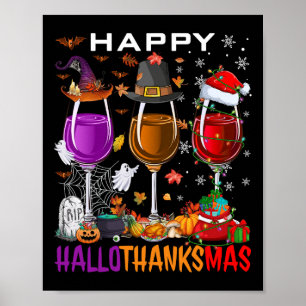 Poster Joyeux Hallothanksmas Vin Halloween Thanksgiving C