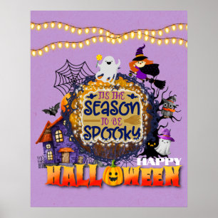 Poster Joyeux Halloween C'est la saison effrayante de cél