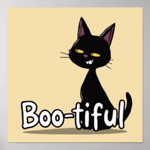 Poster Joyeux Halloween Chat noir Boo-tiful