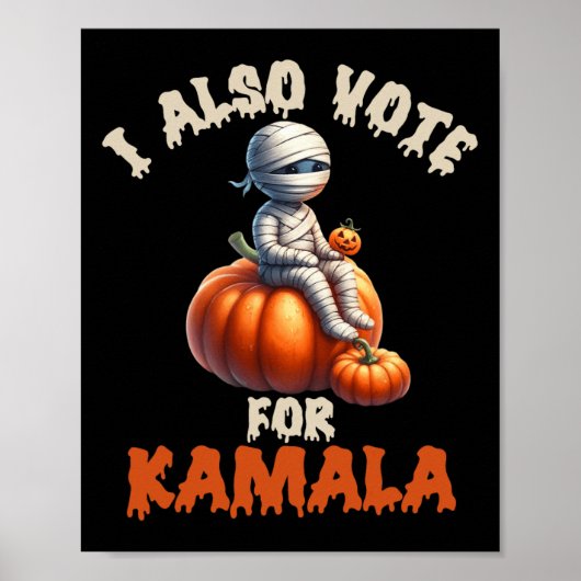 Poster Joyeux Halloween comme maman avec Citrouille sculp (Devant)