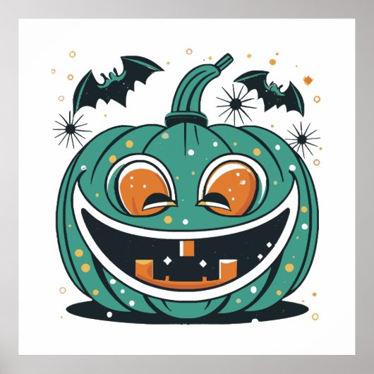 Poster Joyeux Halloween ! Découpez une citrouille ! (Devant)
