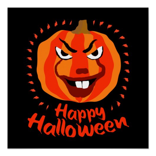 Poster Joyeux Halloween 🎃 drôle Effrayant Éffrayant Citr (Devant)
