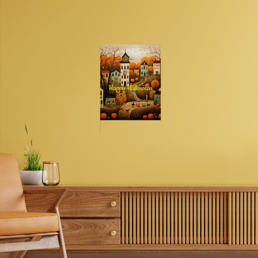 Poster Joyeux Halloween illustration colorée (Salon 2)