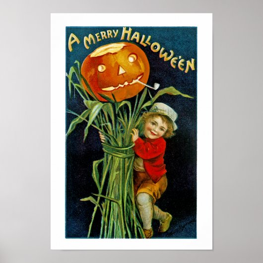 Poster Joyeux Halloween Jack o' Lantern (Devant)