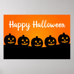 Poster Joyeux Halloween Jack-O-Lanterns
