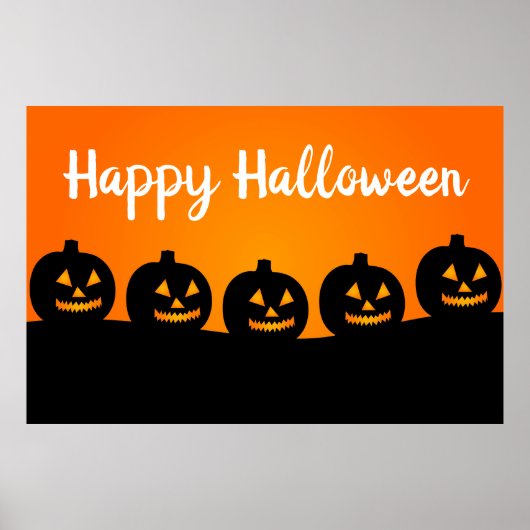 Poster Joyeux Halloween Jack-O-Lanterns (Devant)