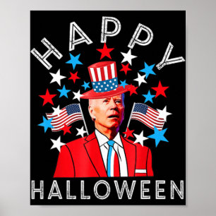 Poster Joyeux Halloween Joe Biden 4 juillet Memorial Ind