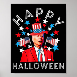 Poster Joyeux Halloween Joe Biden le Juillet Memorial Ind