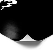 Poster Joyeux Halloween noir blanc effrayant (Coin)